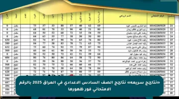«نتائج سريعة» نتائج الصف السادس الإعدادي في العراق 2025 بالرقم الامتحاني فور ظهورها